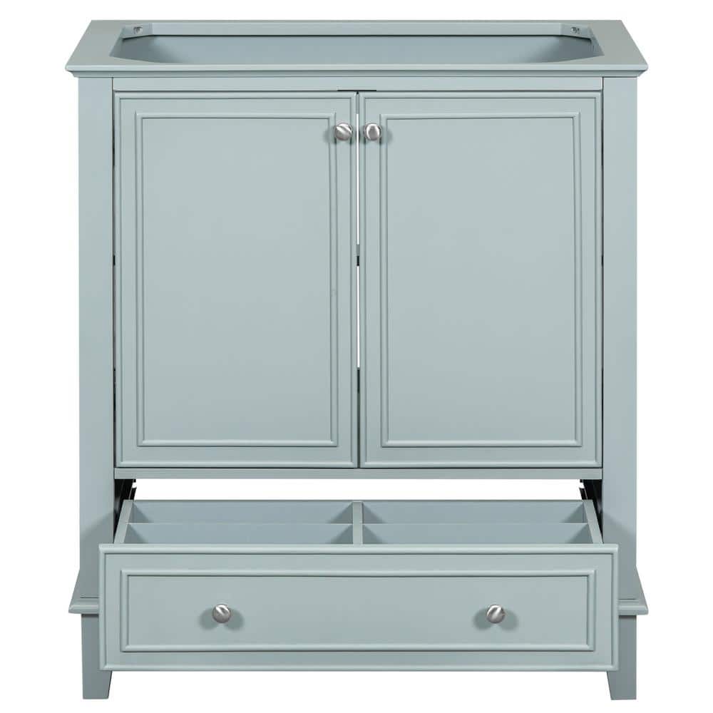 Unbranded 29.5 in. W x 17.8 in. D x 33.8 in. H Bath Vanity Cabinet without Top in Green with Doors and Drawer (2)