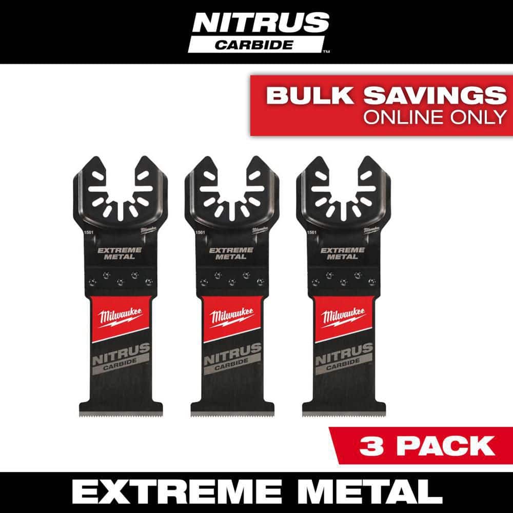 Milwaukee 1-3/8 in. Nitrus Carbide Universal Fit Extreme Metal Cutting Oscillating Multi-Tool Blade (3-Pack)