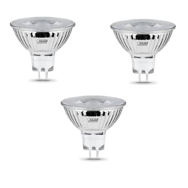 Feit Electric 20-Watt Equivalent MR16 GU5.3 Bi-Pin Dimmable 12V Track Lighting Reflector LED Flood Light Bulb Bright White (3-Pack)