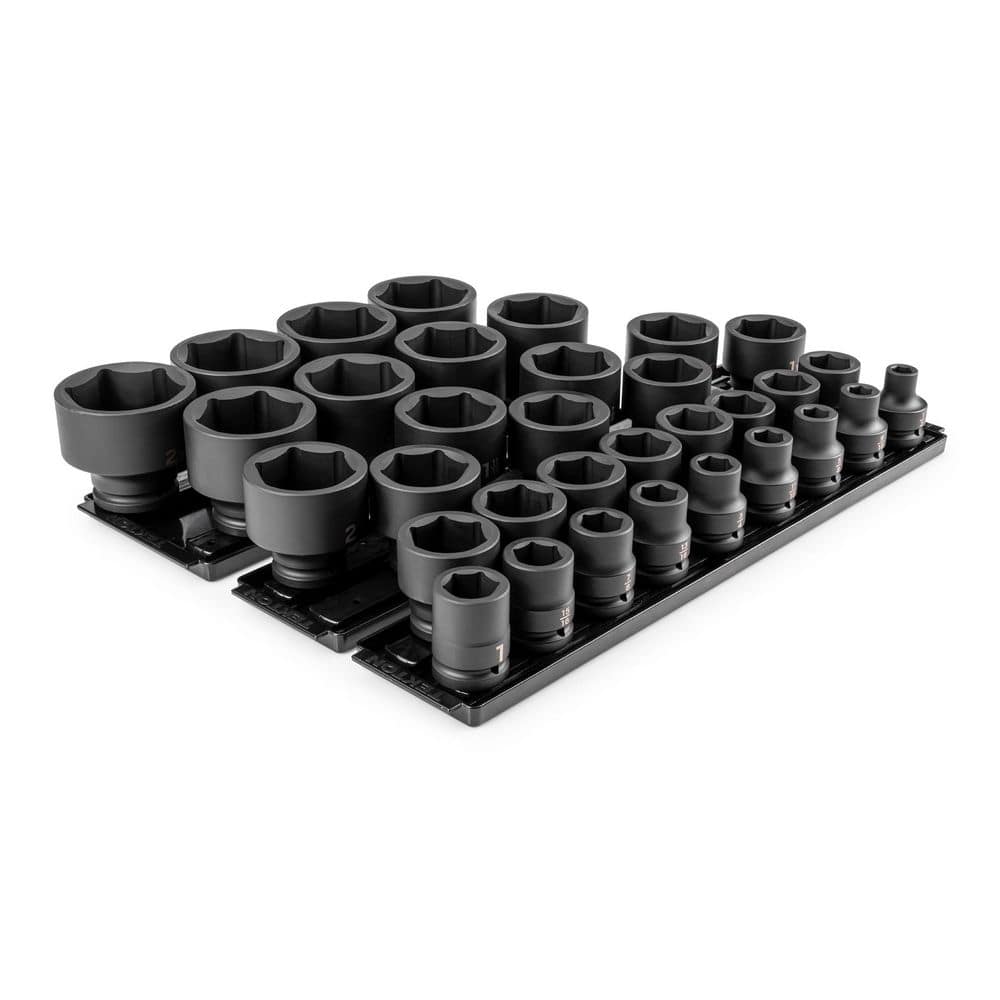 TEKTON 3/4 in. Drive 6-Point Impact Socket Set with Rails and Trays, 33-Piece (1/2-2-1/2 in. ) (1)