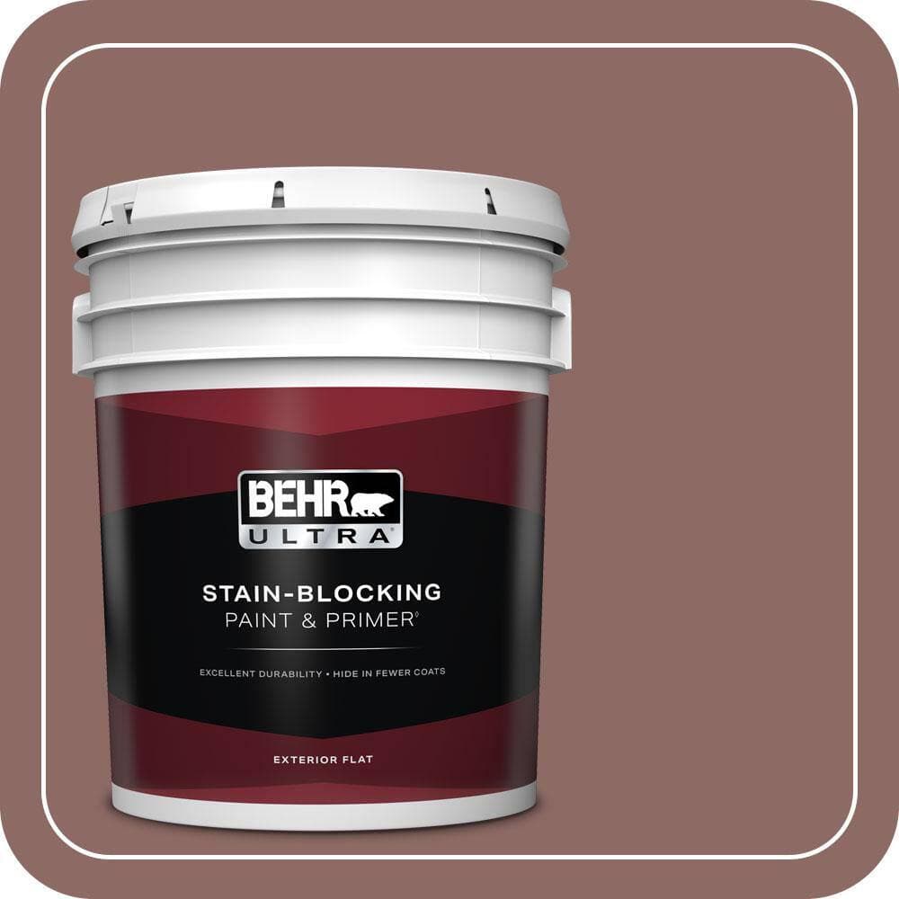 BEHR ULTRA 5 gal. #700B-5 Red Stone Flat Exterior Paint & Primer