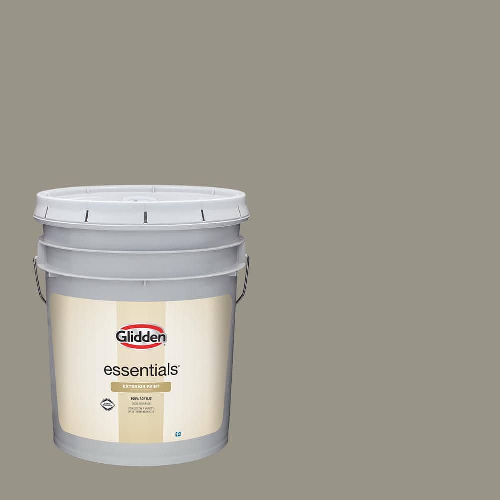 Glidden Essentials 5 gal. PPG0999-4 Steeped Tea Flat Exterior Paint