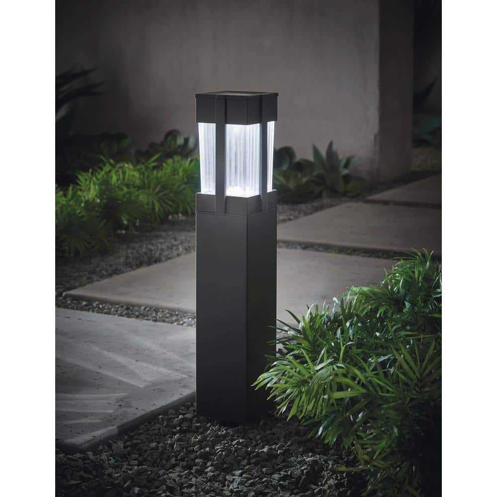 Home Decorators Collection Sumner 20 Lumen Black LED Weather Resistant Outdoor Solar Path Light with Glass Lens (2)