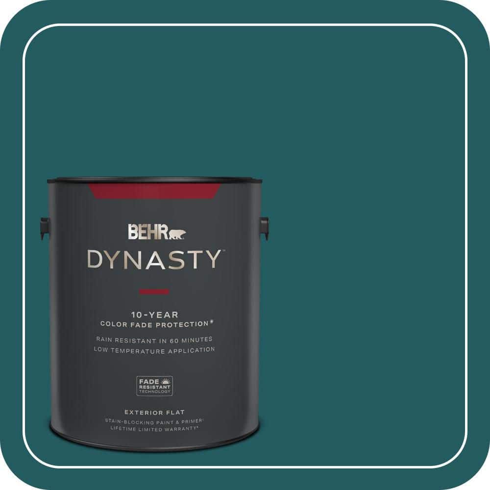BEHR DYNASTY 1 Gal. #S450-7A Out to Sea Flat Exterior Stain-Blocking Paint and Primer