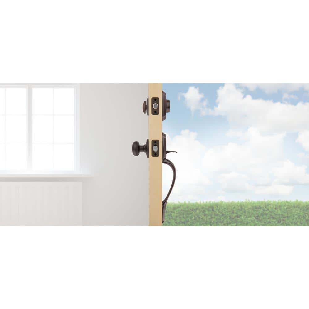 Kwikset Belleview and Cove Venetian Bronze Entry Door Knob Handleset and Single Cylinder Deadbolt feat. SmartKey and Microban (2)
