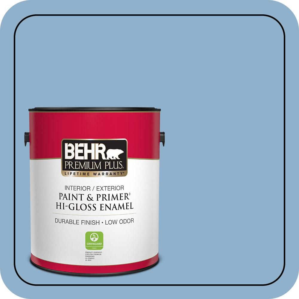 BEHR PREMIUM PLUS 1 gal. #M510-3 Sailors Knot Hi-Gloss Enamel Interior/Exterior Paint & Primer (1)