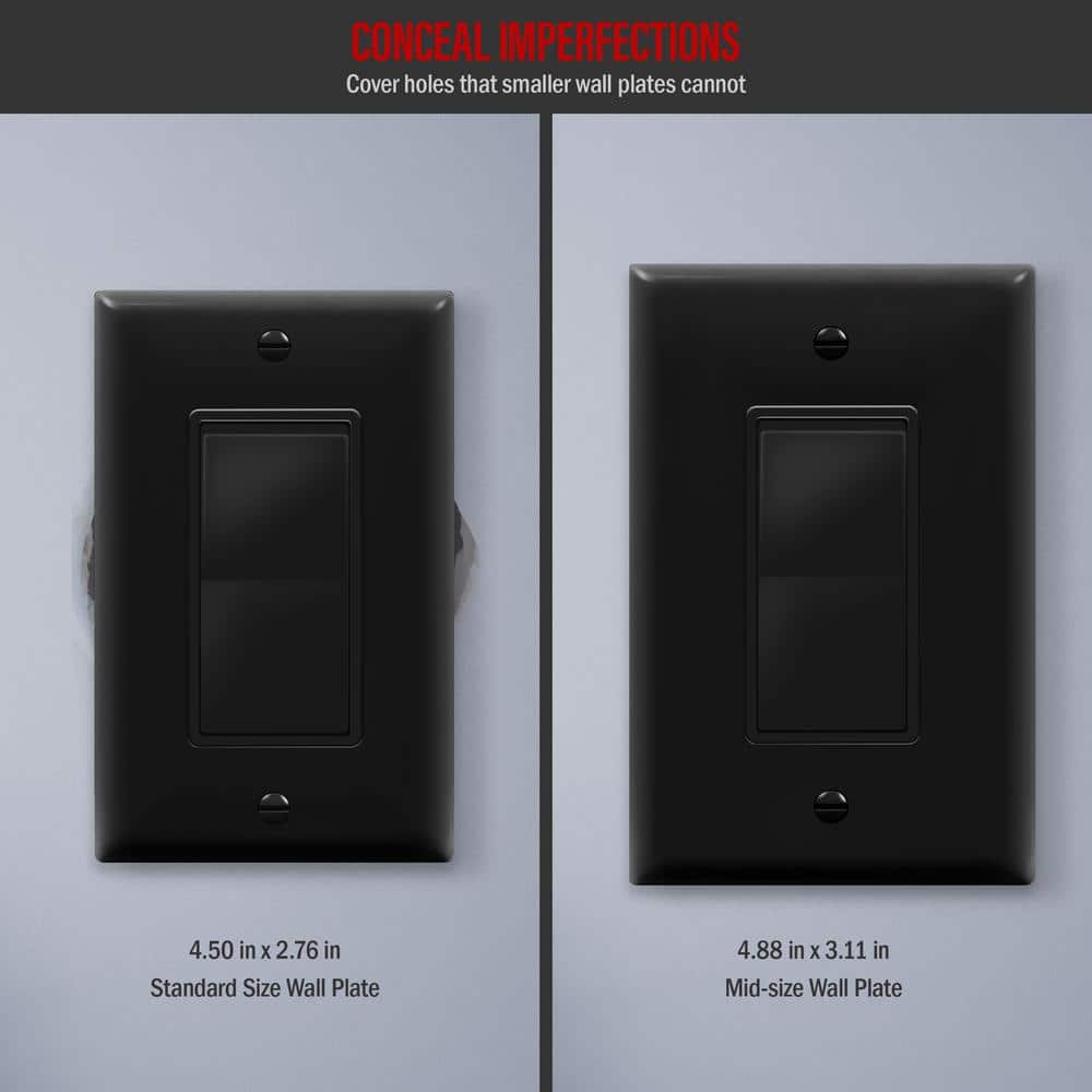 ENERLITES Amp Single Pole Decorator Rocker Light Switch with Midsize Wall Plate, (10-Pack) (2)