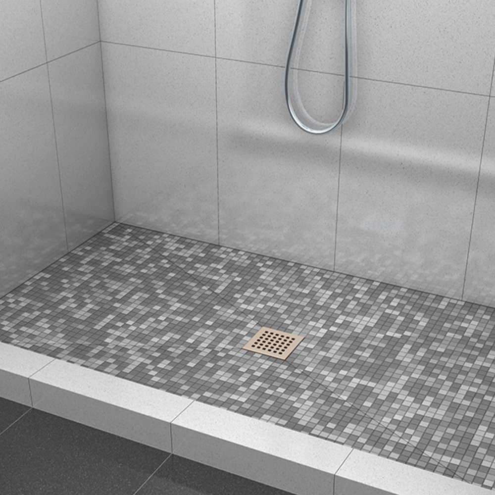 wedi Fundo Square 0.25 in H x 3.75 in D White Matte Stainless Steel Decorative Drain Cover (2)