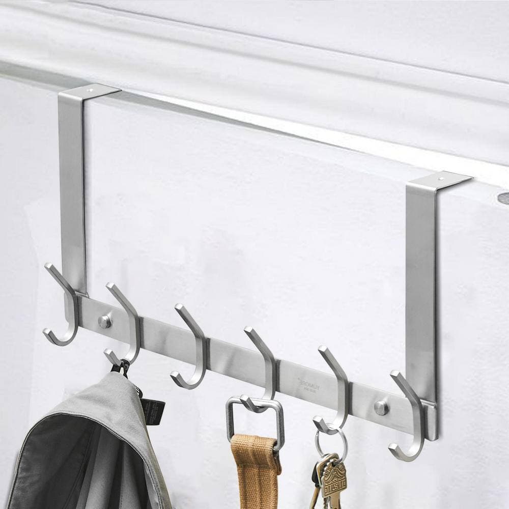 Satico 16.92 in. Over the Door Hook Robe/Towel Hook in Brushed Nickel (3)