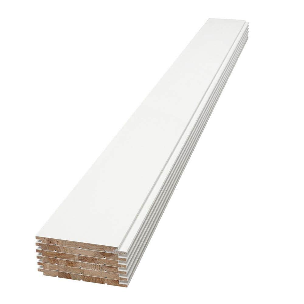 Ejoy 0.6 in. x 7.25 in. x 7 ft. White Rustic Shiplap Weathered Barn Wood Boards (Set of 6-Pack)