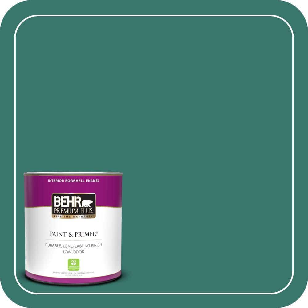 BEHR PREMIUM PLUS 1 qt. #490D-7 Greensleeves Eggshell Enamel Low Odor Interior Paint & Primer