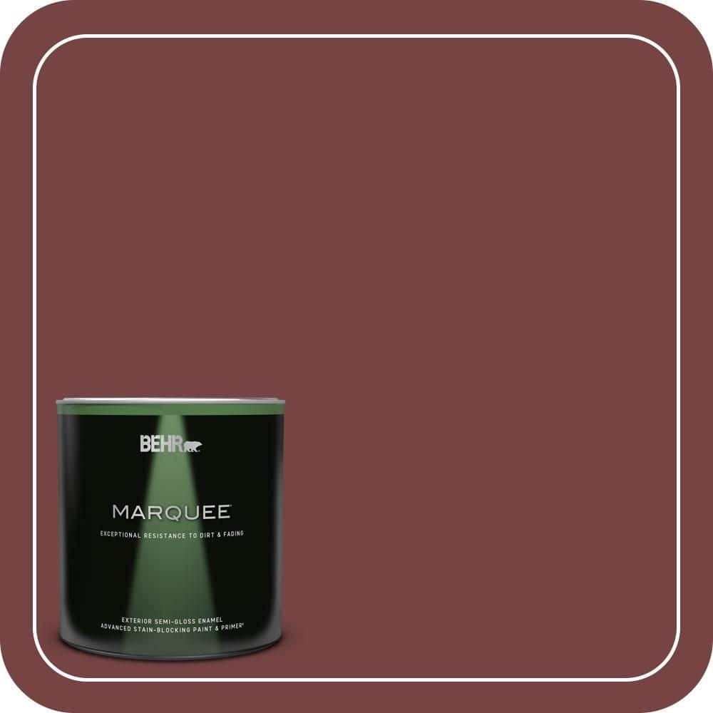 BEHR MARQUEE 1 qt. #S130-7 Cherry Cola Semi-Gloss Enamel Exterior Paint & Primer (1)
