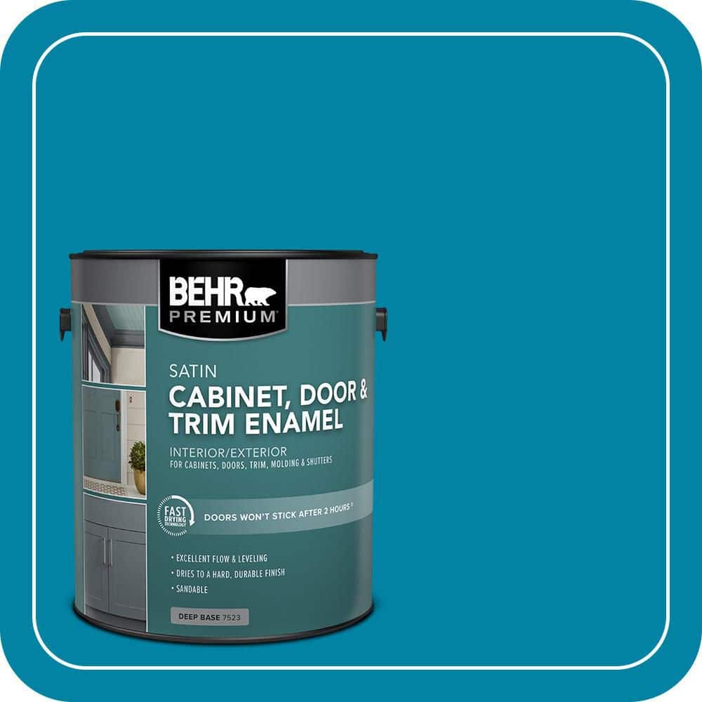 BEHR PREMIUM 1 gal. #AE-45 Turbulent Sea Satin Enamel Interior/Exterior Cabinet, Door & Trim Paint