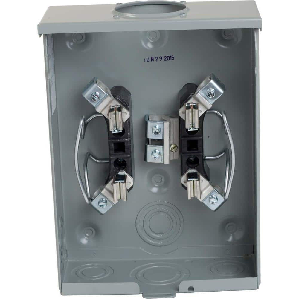 Square D 125 Amp Ringless Overhead Meter Socket for 3-Way Wire Grounding (2)