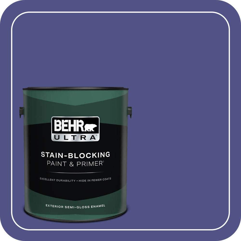 BEHR ULTRA 1 gal. #P550-7 Purple Prince Semi-Gloss Enamel Exterior Paint & Primer