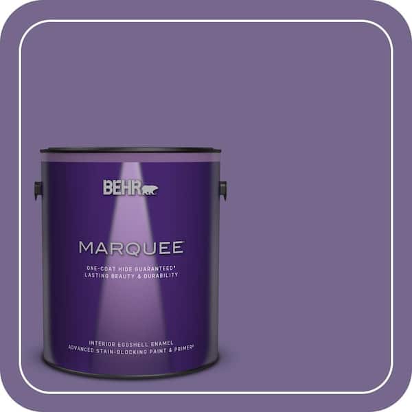 BEHR MARQUEE 1 gal. #MQ5-41 Violet Vixen One-Coat Hide Eggshell Enamel Interior Paint & Primer (2)