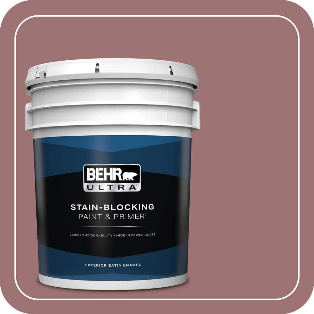 BEHR ULTRA 5 gal. #QE-05 Regal Rose Satin Enamel Exterior Paint & Primer