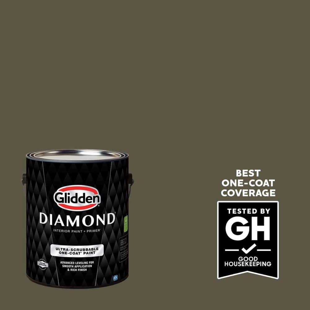 Glidden Diamond 1 gal. PPG1028-7 Walnut Grove Ultra-Flat Interior Paint with Primer