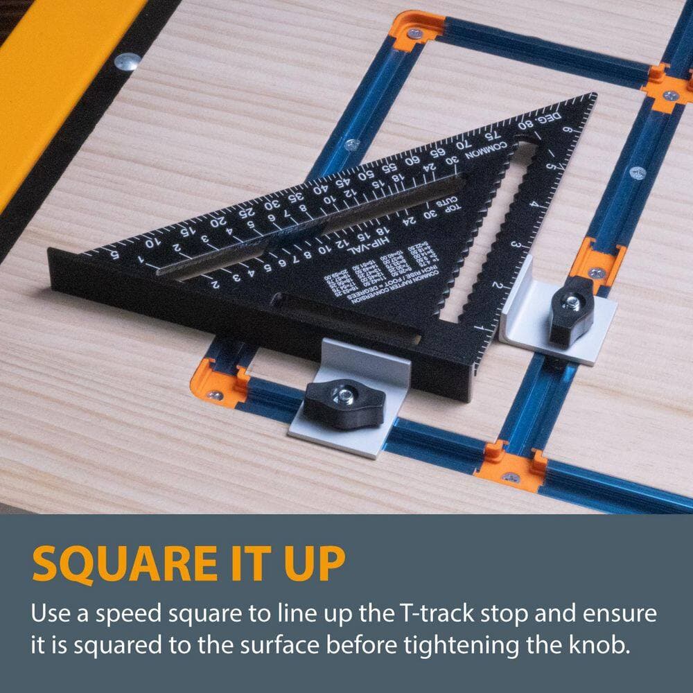 ‎POWERTEC 48 in. Double-Cut Profile Universal T-Track (4-Piece) with Bi-Directional Short Stop Blocks (3)
