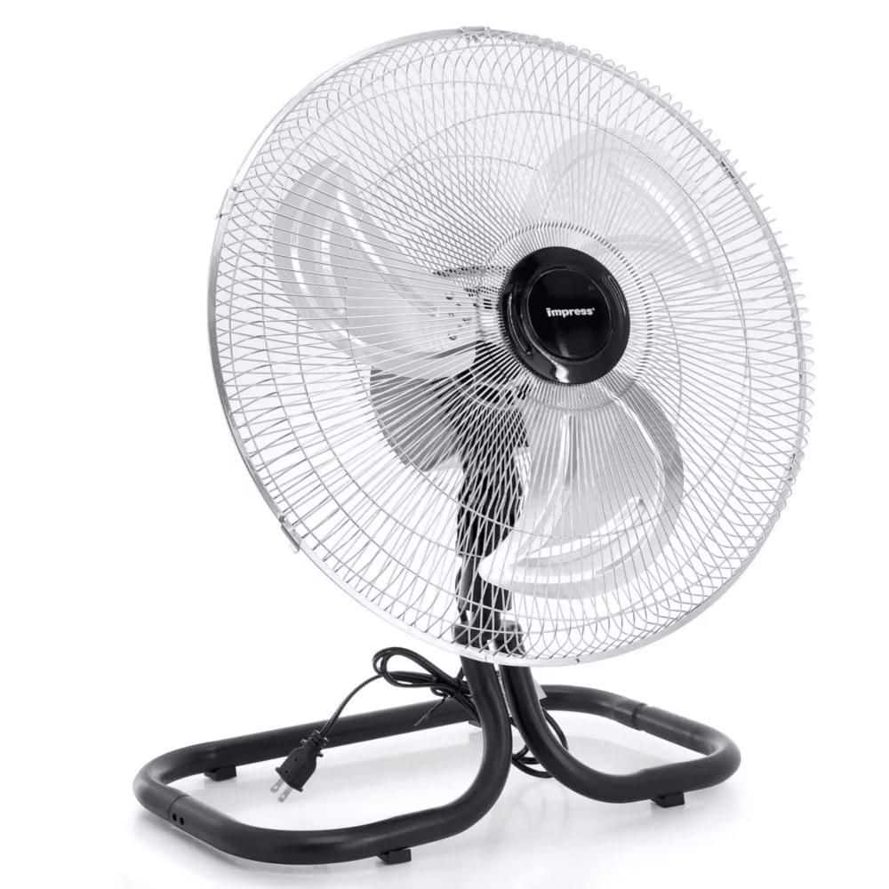 Siavonce 2-in-1 Metal, 18 in. Chrome Hi-Speed Industrial Oscillating Fan, Black (2)