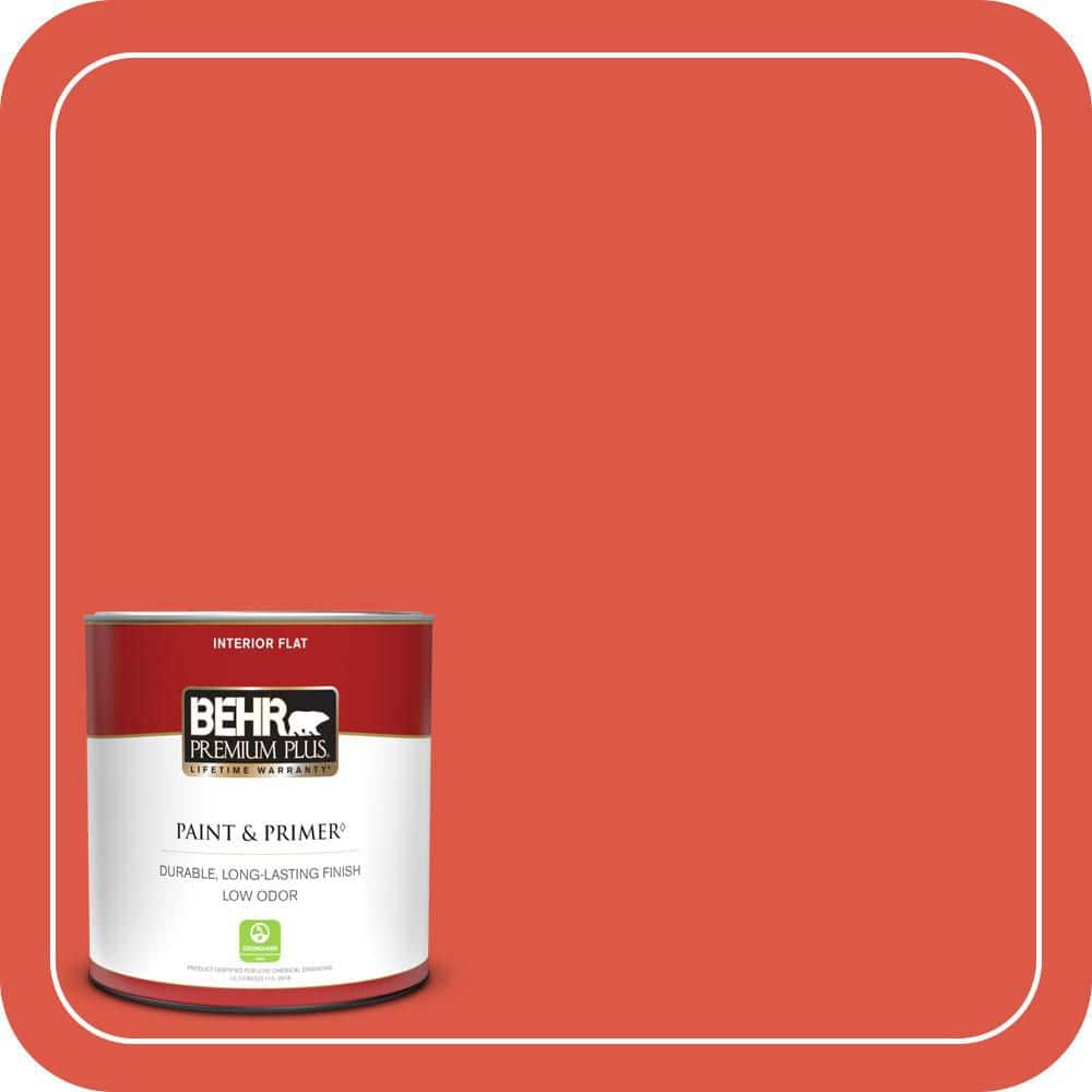 BEHR PREMIUM PLUS #T12-7 Red Wire Flat Interior/Exterior Paint & Primer Color Sample