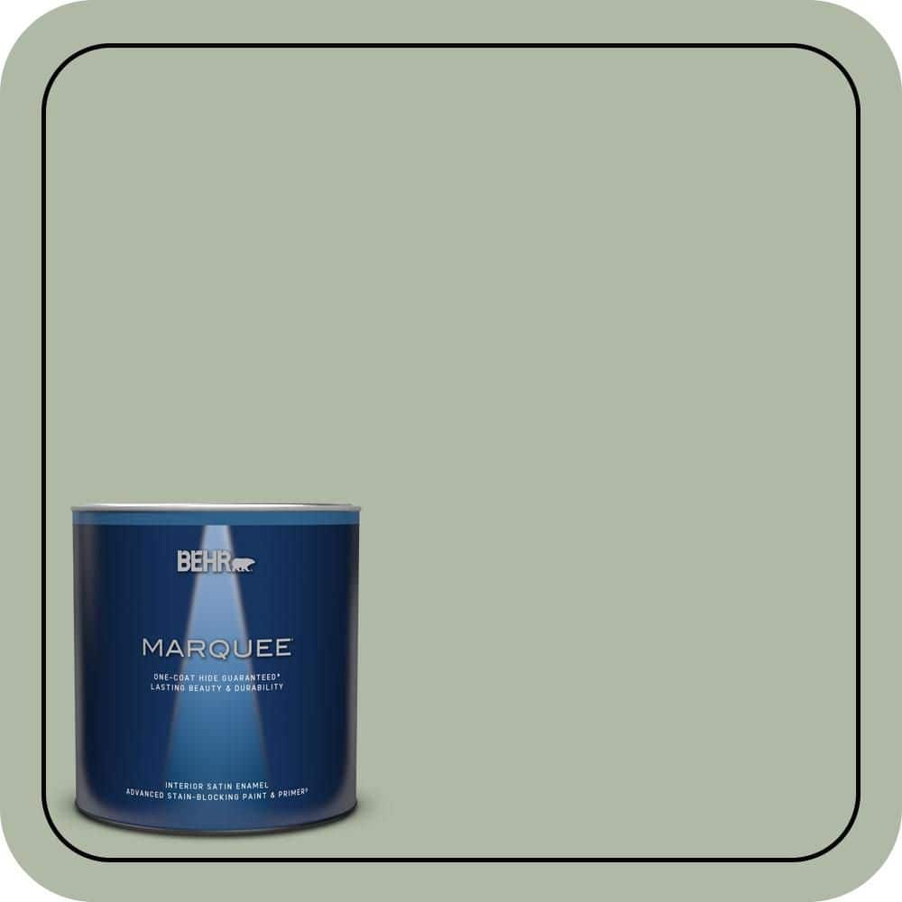 BEHR MARQUEE 1 qt. #N390-3 Jojoba One-Coat Hide Satin Enamel Interior Paint & Primer (1)