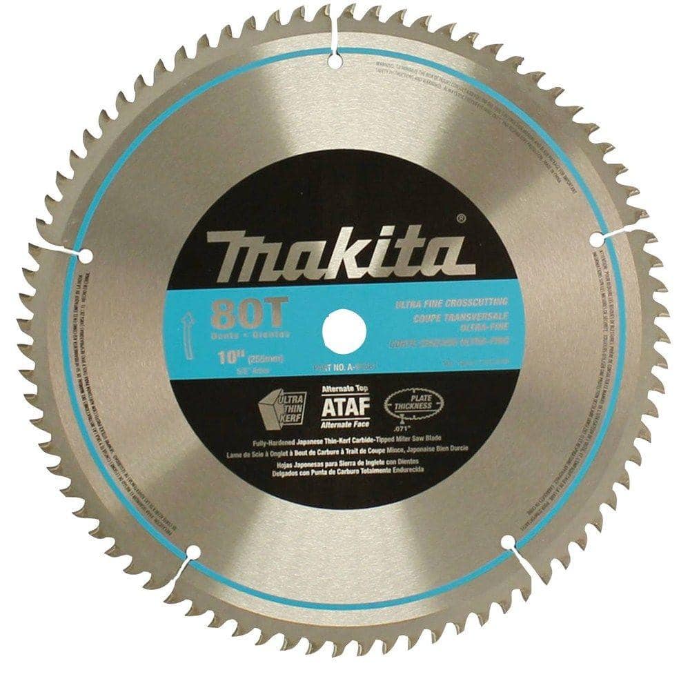 Makita 10 in. x 5/8 in. 80 TPI Micro-Polished Miter Saw Blade (1)