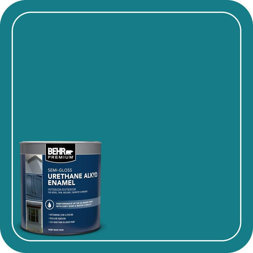 BEHR PREMIUM 1 qt. #PPU13-01 Caribe Semi-Gloss Enamel Urethane Alkyd Interior/Exterior Paint (1)