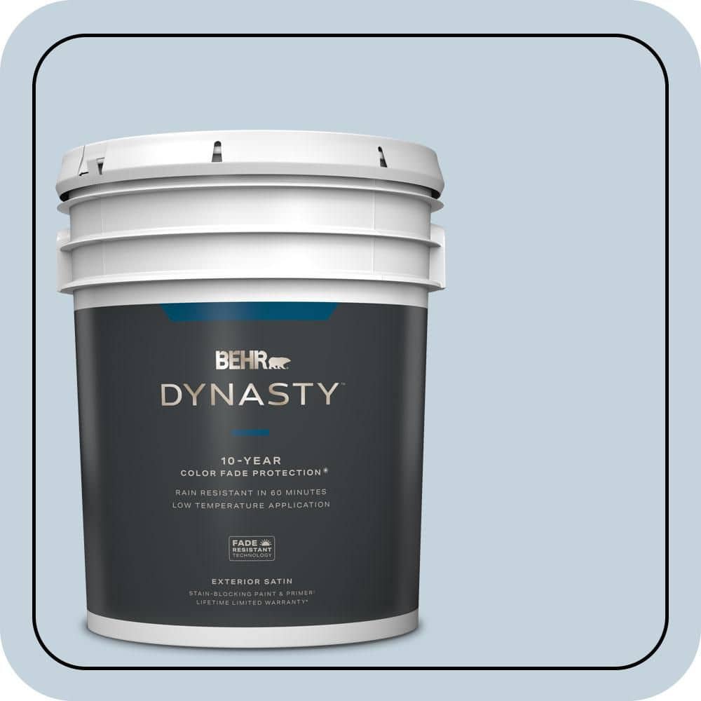 BEHR DYNASTY 5 gal. #570E-2 Velvet Sky Satin Enamel Exterior Stain-Blocking Paint & Primer
