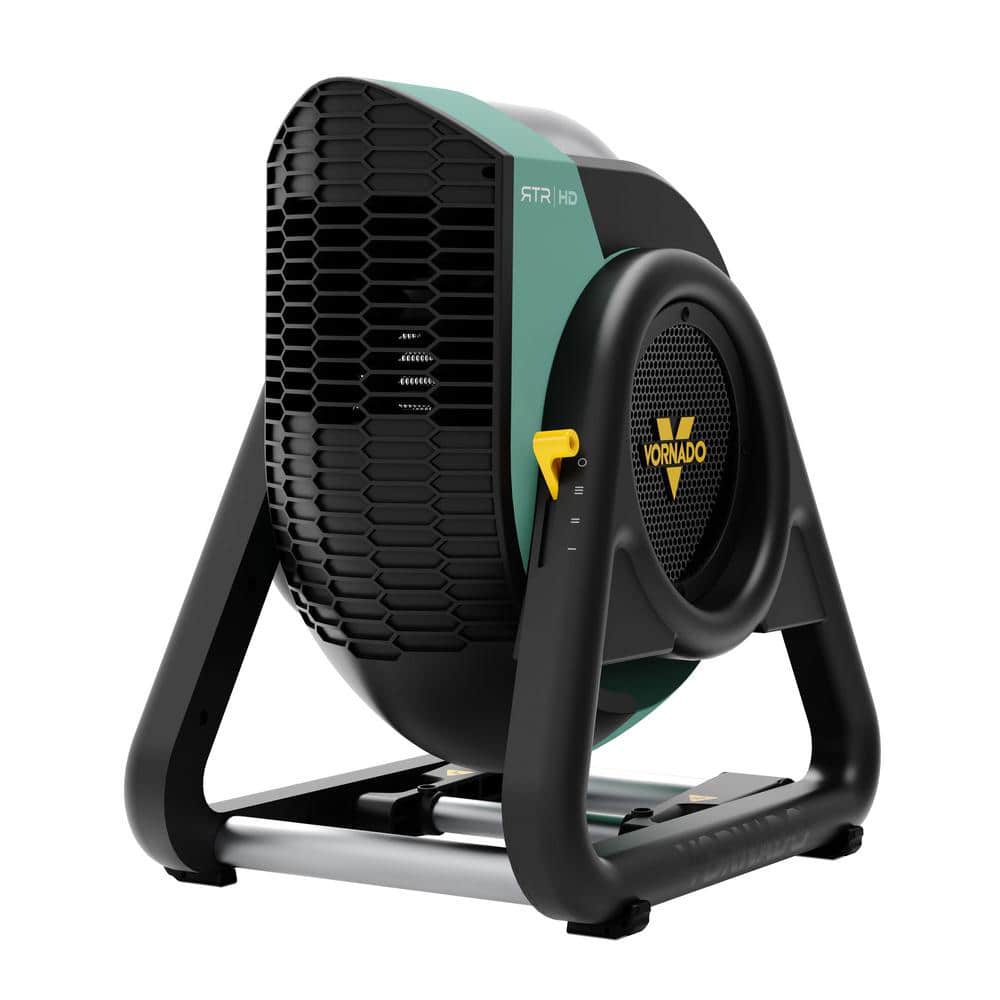Vornado RTR HD 7.56 in. 3-Fan Speeds Floor Fan in Green with Cord Storage