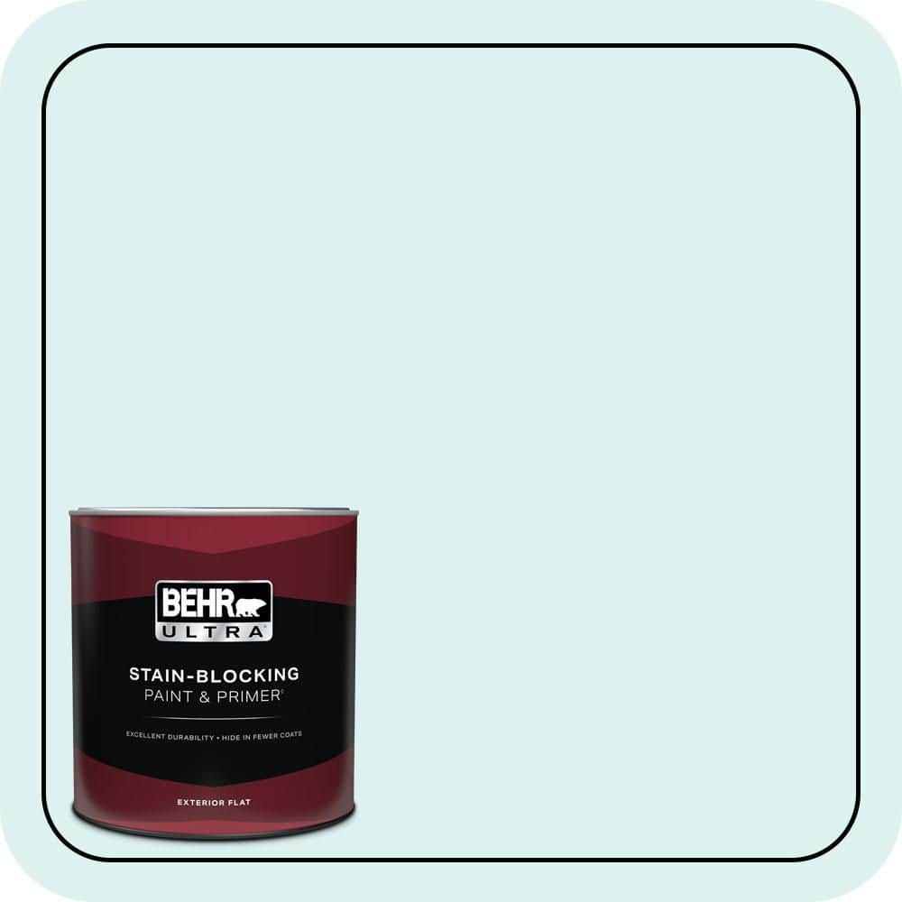 BEHR ULTRA 1 qt. #500C-2 Aqua Pura Flat Exterior Paint & Primer