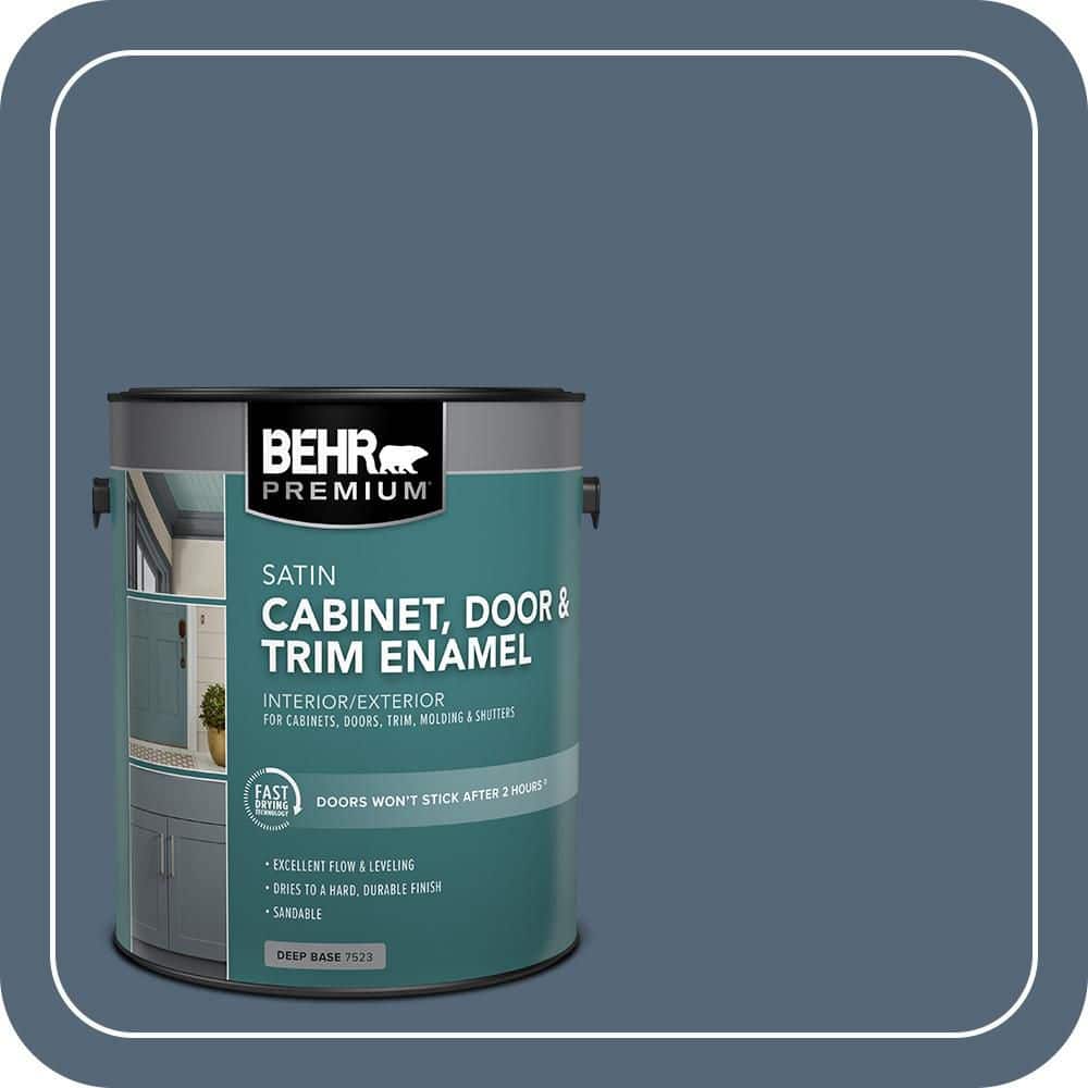 BEHR PREMIUM 1 gal. #S510-6 Durango Blue Satin Enamel Interior/Exterior Cabinet, Door & Trim Paint