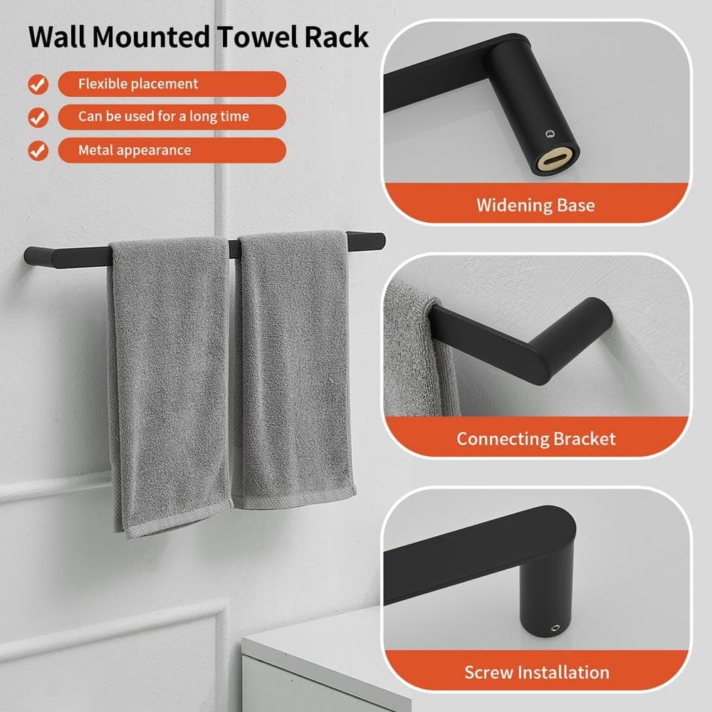 BWE 5-Piece Bath Hardware Set with Towel Bar Towel Hook Toilet Paper Holder (4)