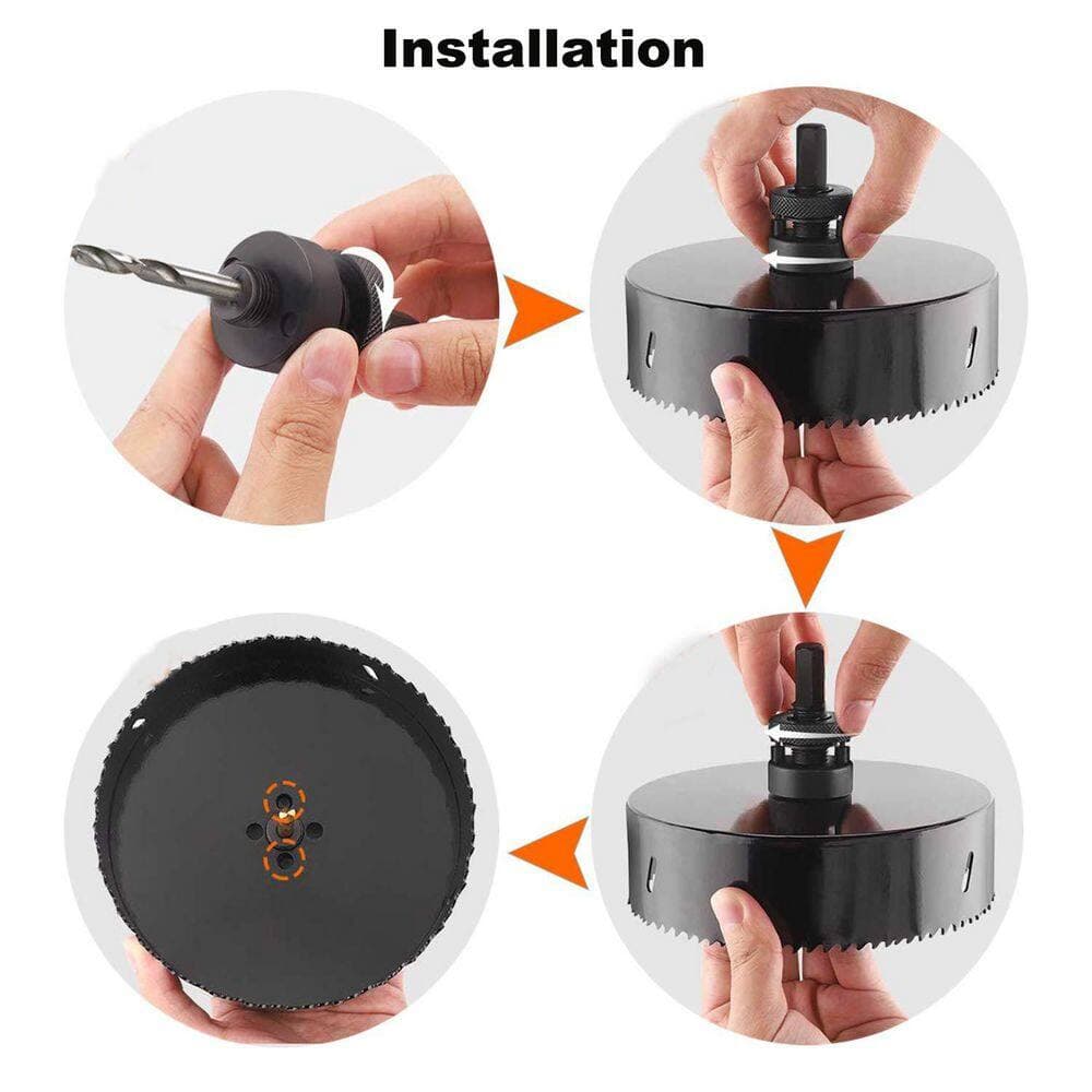 Unbranded Heavy Duty Bi-Metal HSS 6 in. Hole Saw for Cornhole Boards Plywood Iron Acrylic Ducts Ceiling Lights Walls (3)