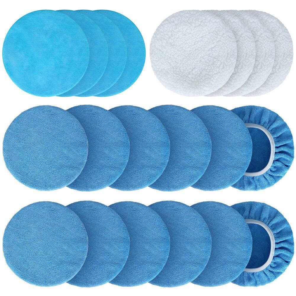 LAIFUCAM 7-8 Inch Microfiber Wool Orbital Buffer Polishing Bonnet with High Durability for Car Polishing 20 Pcs Pack (1)