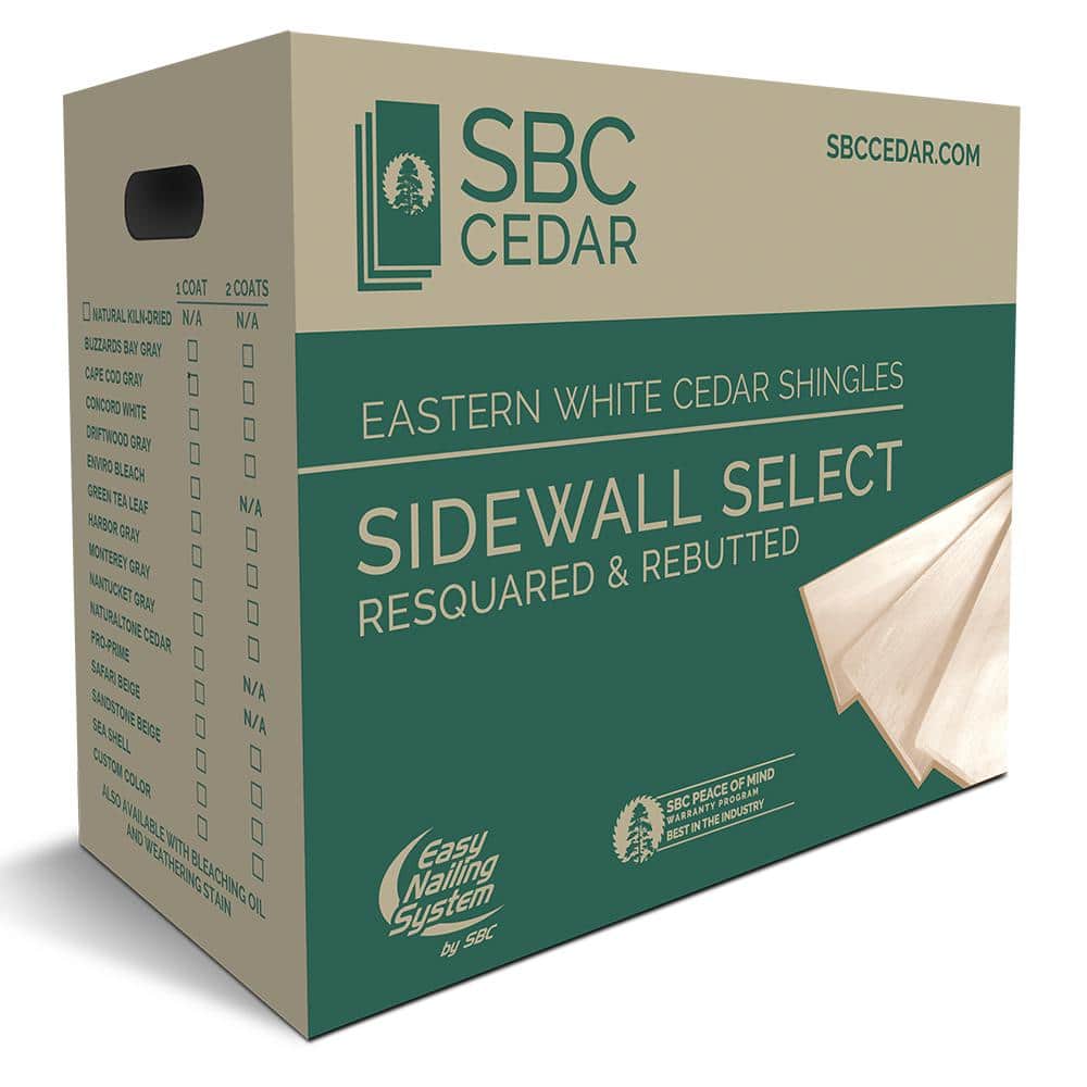 SBC Sidewall Select Natural Wood Kiln Dried Eastern White Cedar Shingles Siding (3)