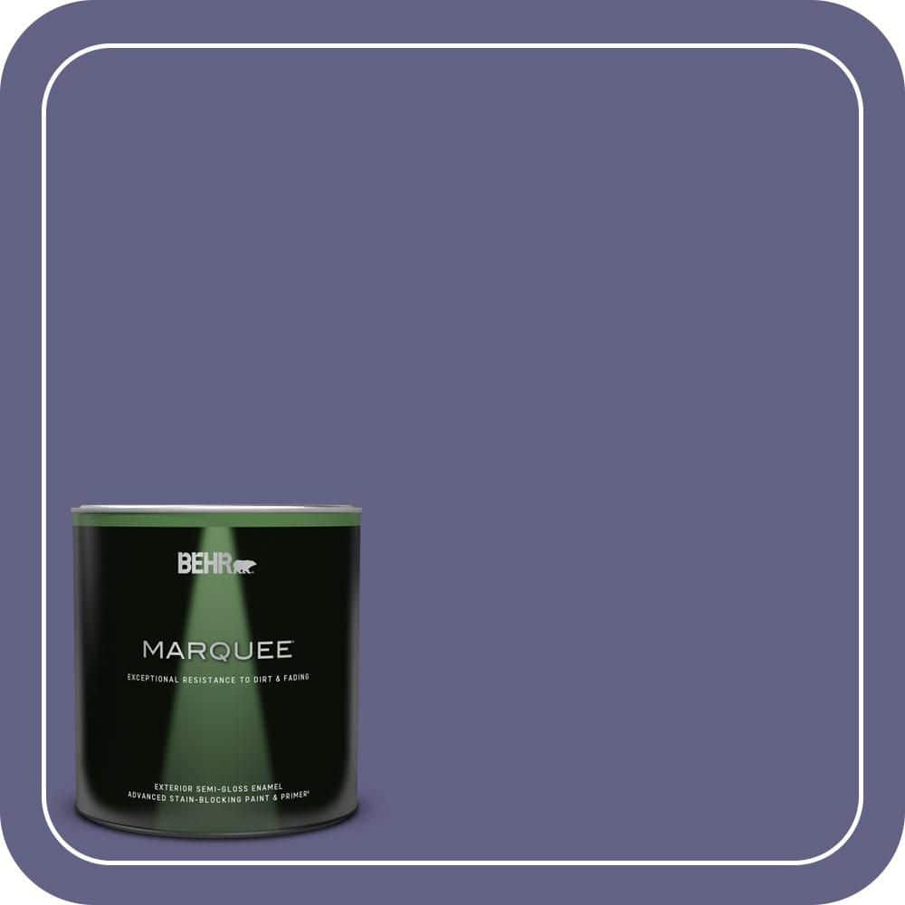 BEHR MARQUEE 1 qt. #640D-7 Pharaoh Purple Semi-Gloss Enamel Exterior Paint & Primer
