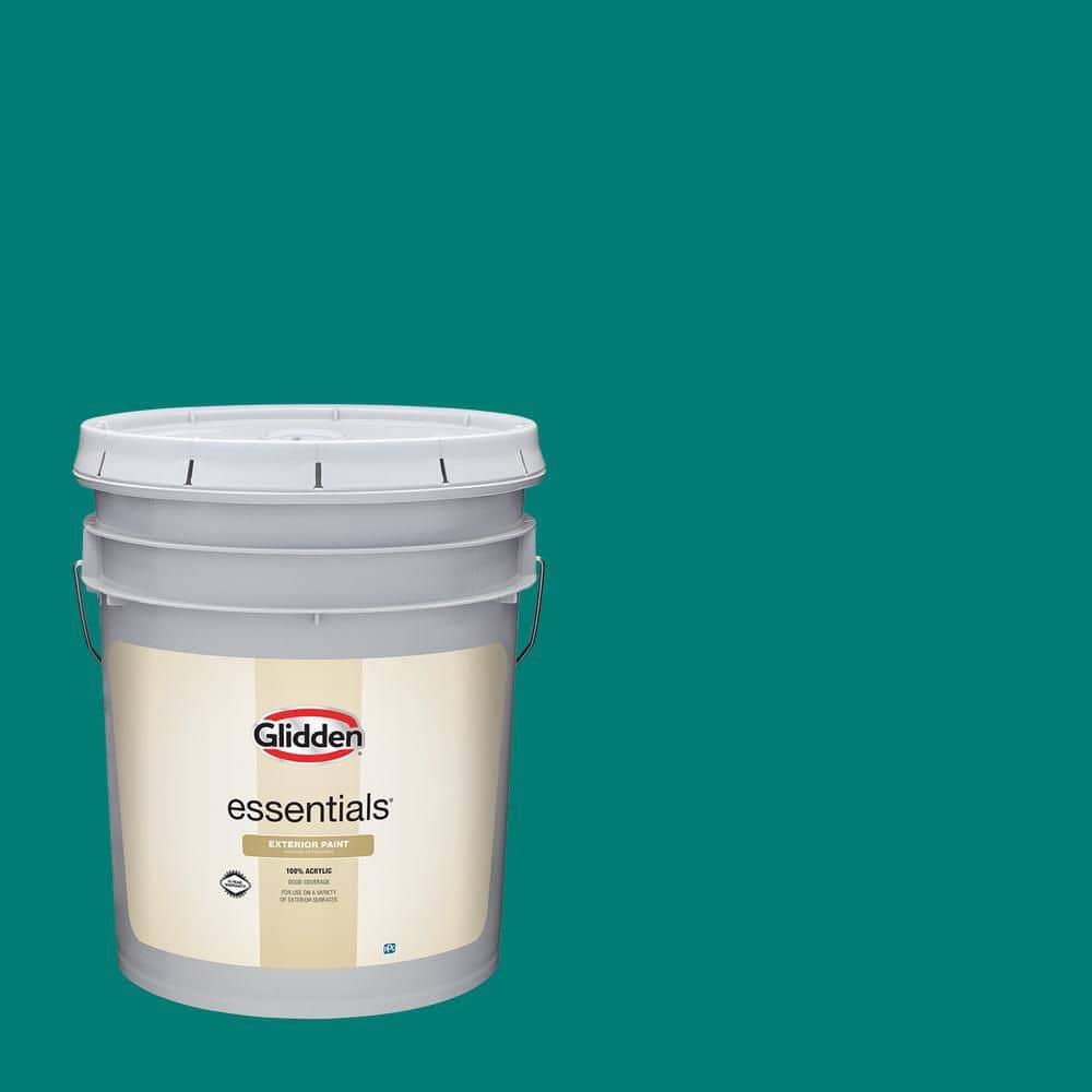 Glidden Essentials 5 gal. PPG1231-7 Romantic Isle Semi-Gloss Exterior Paint
