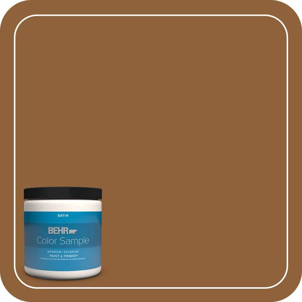 BEHR PREMIUM PLUS 8 oz. #S250-7 Moroccan Spice Satin Enamel Interior/Exterior Paint & Primer Color Sample (1)