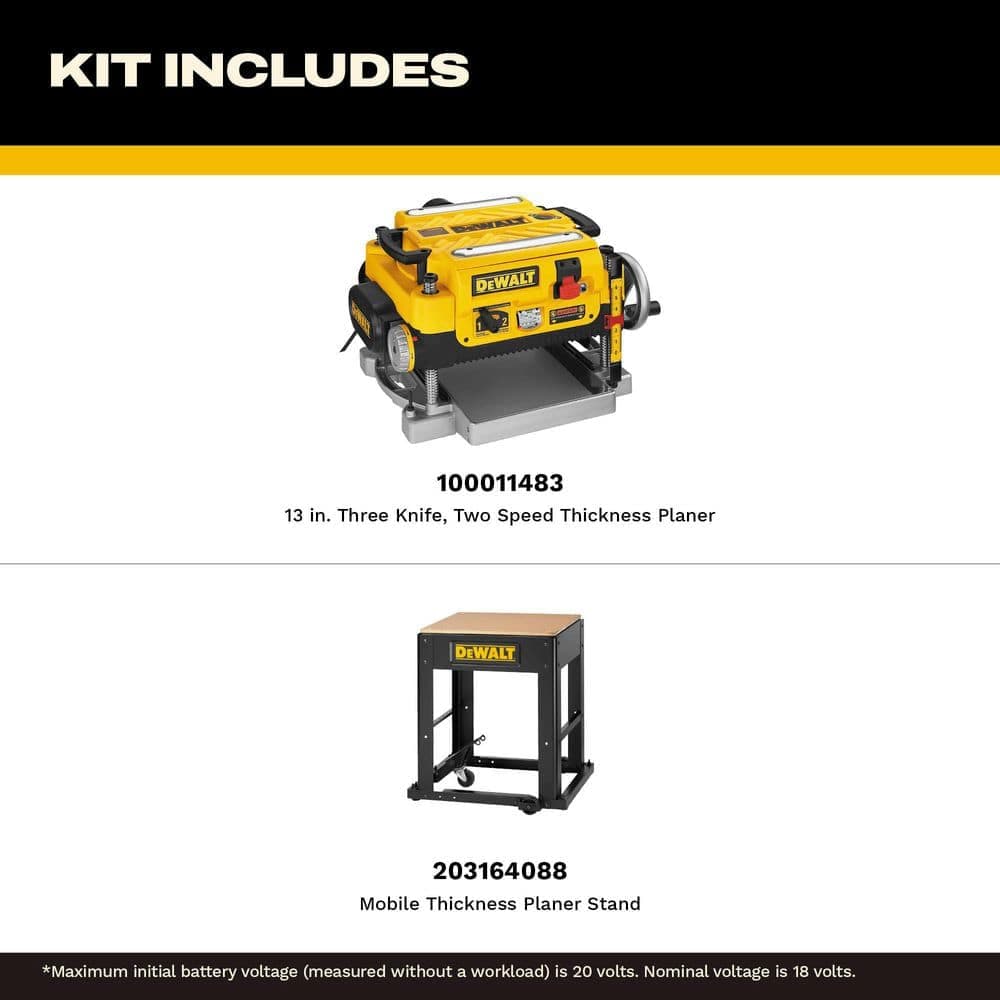 DEWALT 15 Amp 13 in. Corded Planer and Mobile Thickness Planer Stand (2)