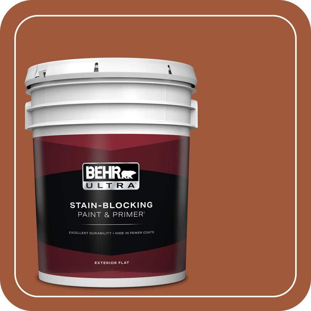 BEHR ULTRA 5 gal. #S-H-230 Ground Nutmeg Flat Exterior Paint & Primer
