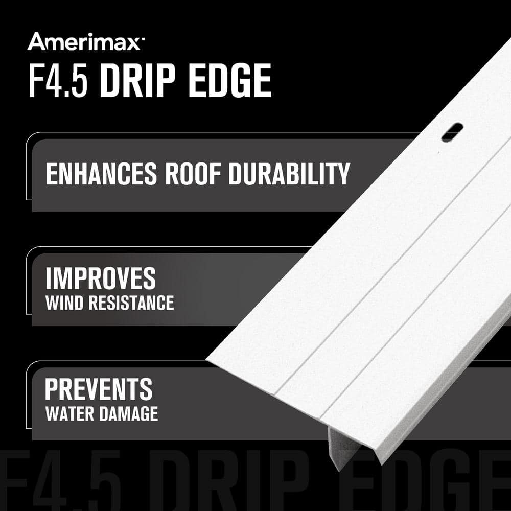 Amerimax Home Products 3 in. x 10 ft. White Vinyl Drip Edge Flashing (3)
