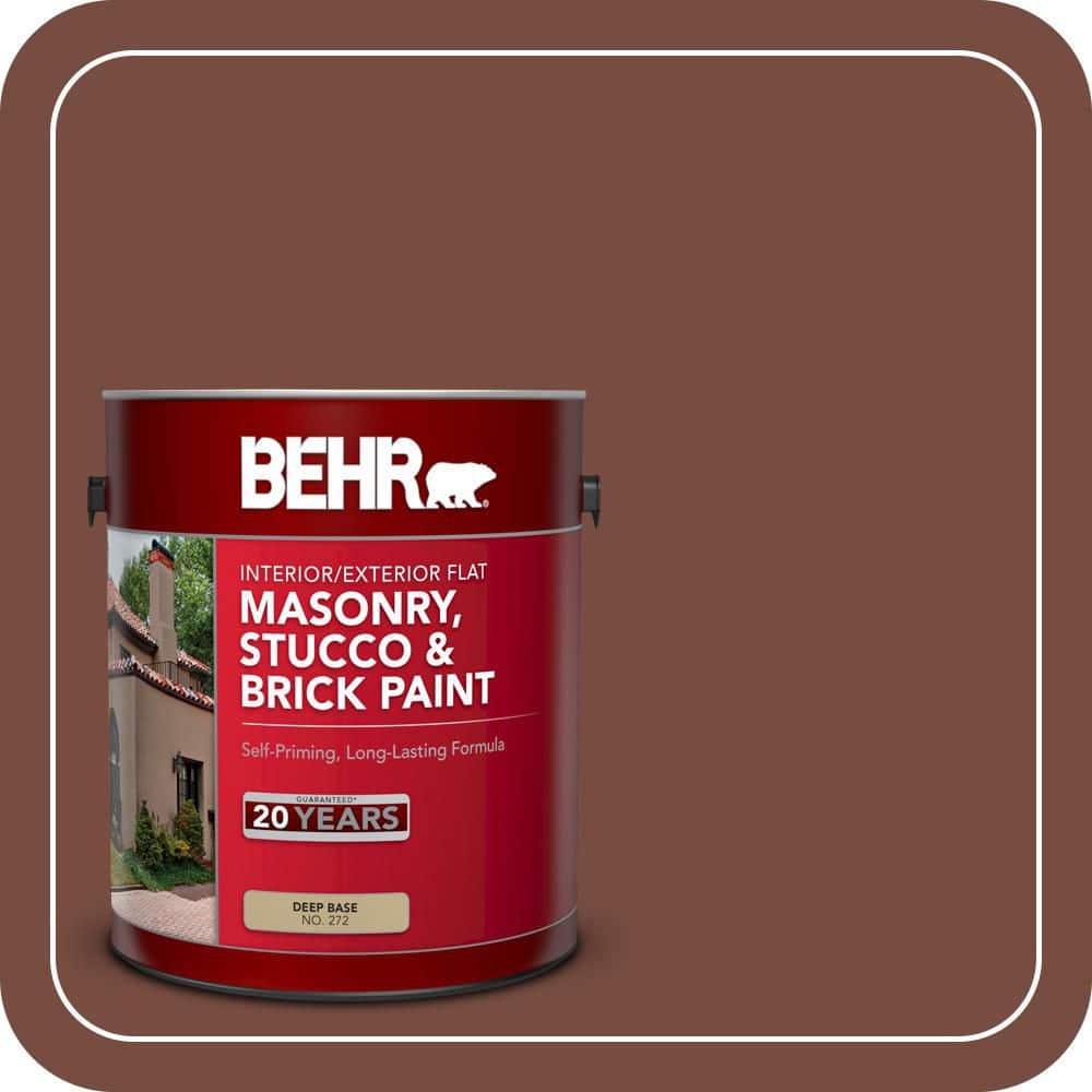 BEHR 1 gal. #S170-7 Dark Cherry Mocha Flat Interior/Exterior Masonry, Stucco and Brick Paint (1)