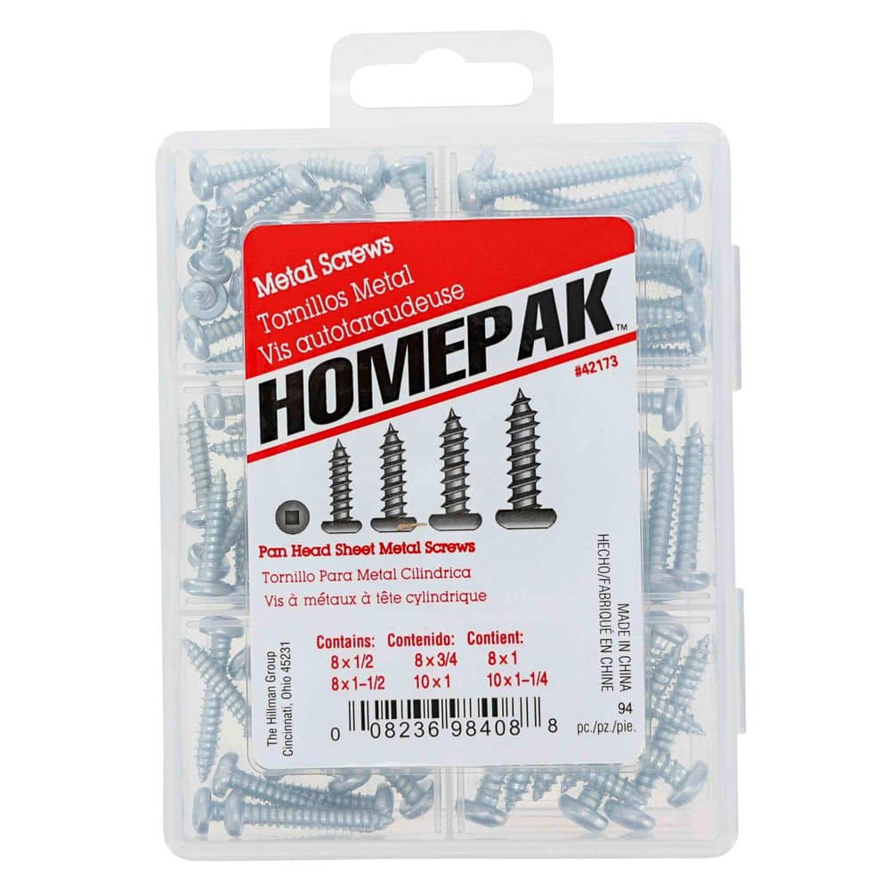 Hillman Homepack Zinc Pan Head Sheet Metal Screw Assorted Kit (90-Pack) (1)