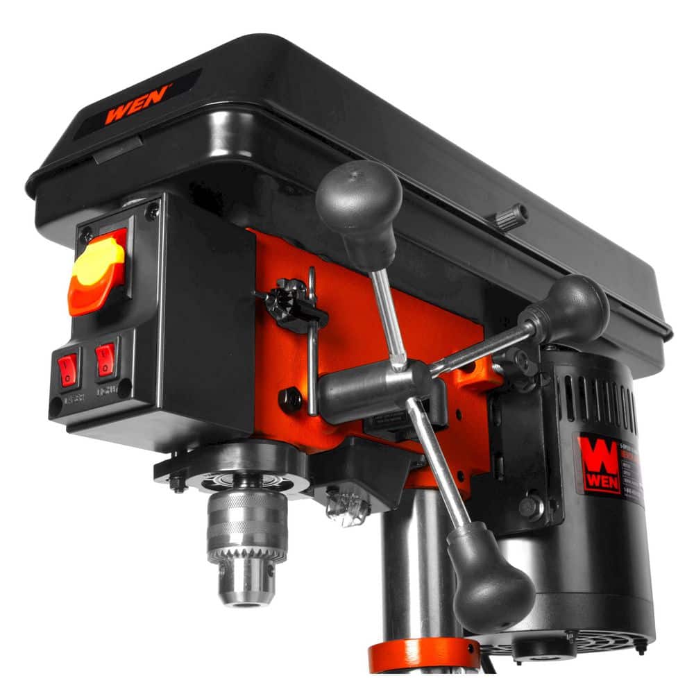 WEN 10 in. Cast Iron Benchtop Drill Press, 6.2-Amp 5-Speed Motor with 1/2 in. Chuck Capacity, Laser and LED Work Light (3)