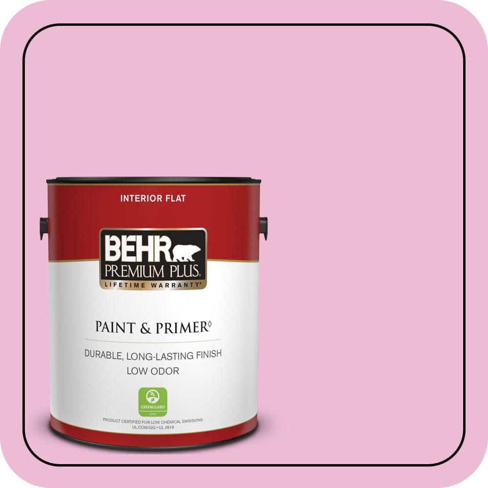 BEHR PREMIUM PLUS 1 gal. #690A-3 Sweet Taffy Flat Low Odor Interior Paint & Primer