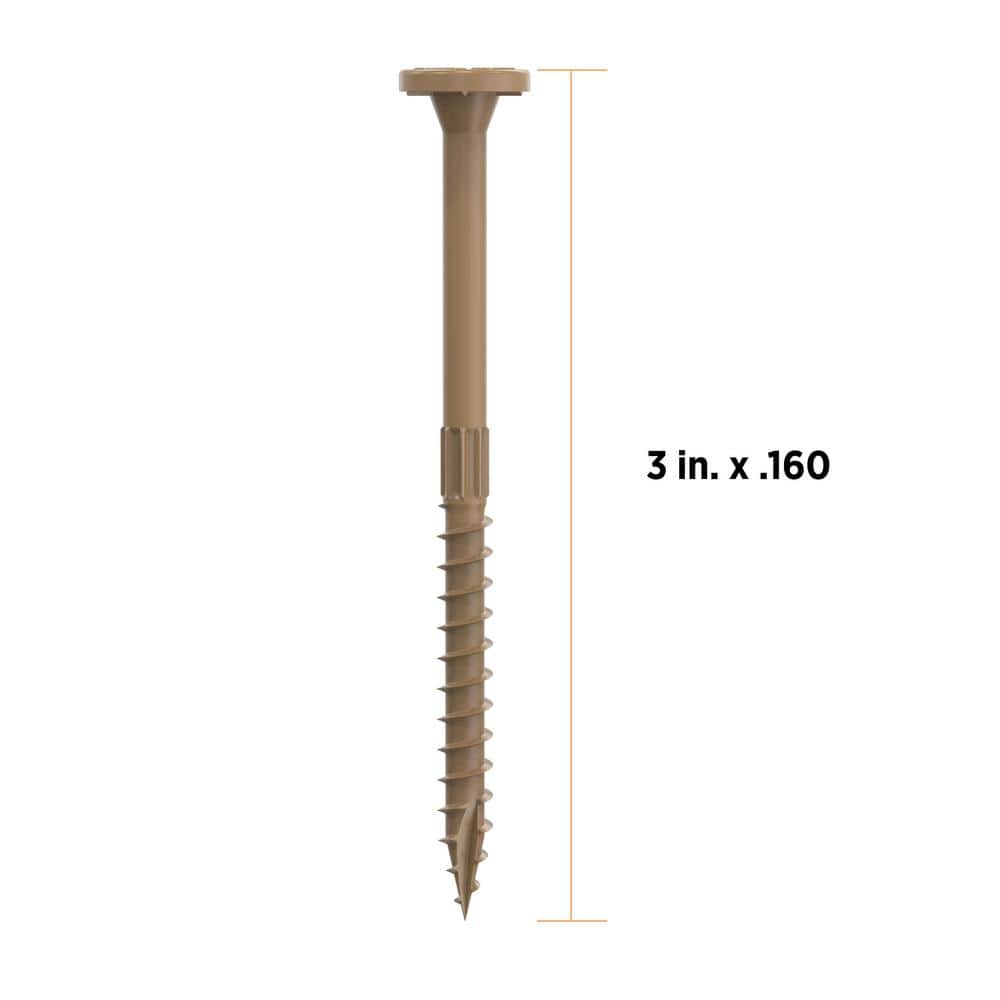 CAMO 0.16 in x 3 in. Star Drive Flat Head Structural Framing Wood Screw - PROTECH Ultra 4 Exterior Coated (150-Pack) (2)