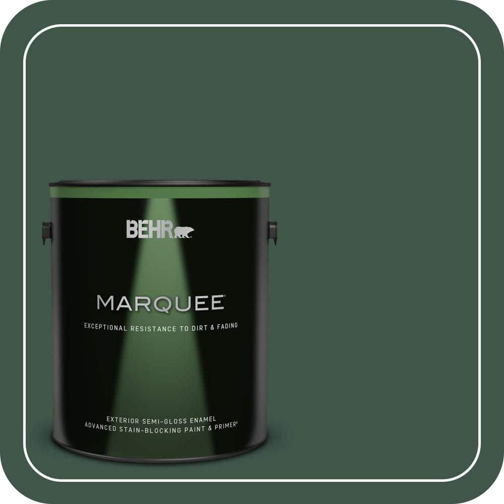 BEHR MARQUEE 1 gal. #470F-7 Deep Jungle Semi-Gloss Enamel Exterior Paint & Primer (1)
