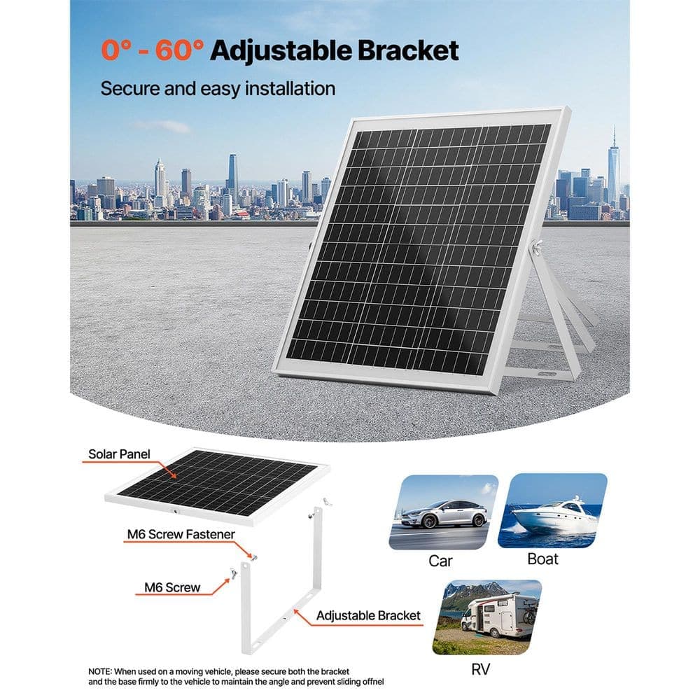 SKYSHALO 20-Watt 12V Solar Panel Charger, Solar Battery Maintainer with Smart MPPT Controller and Adjustable Mount, 2025 Update (2)