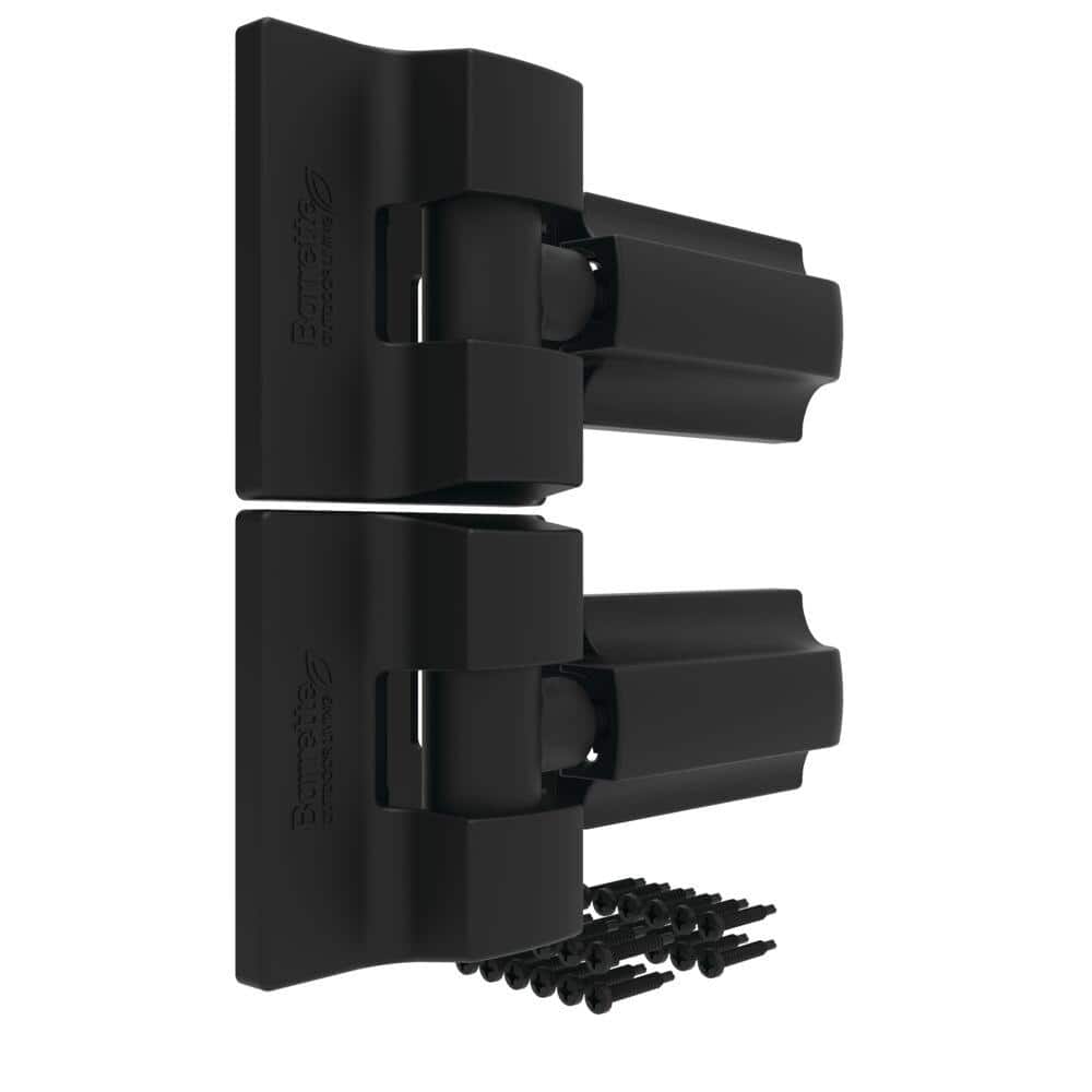 Barrette Outdoor Living 8.937 in. x 5 in. Heavy Duty Modern Gate Hinge Pair Black (2)